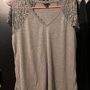 Torrid Gray Lace Relaxed Blouse